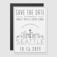 Seattle Wedding | Stilisierte Skyline Save the Dat