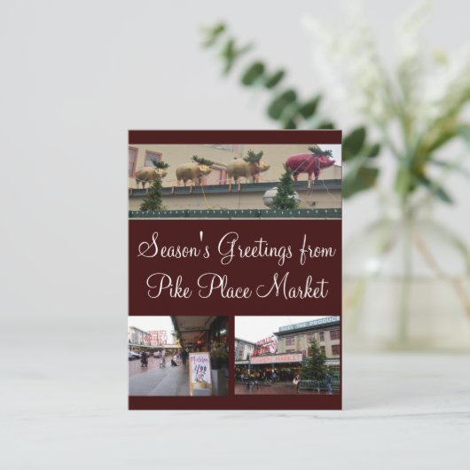 Seattle-Weihnachten Feiertagspostkarte (Stehend Vorderseite)