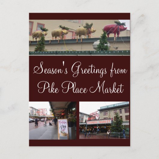 Seattle-Weihnachten Feiertagspostkarte (Vorderseite)