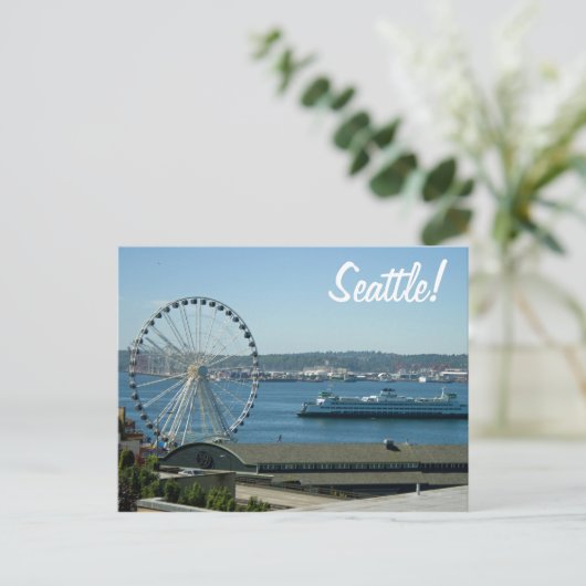 Seattle Wheel & Ferry Postkarte (Stehend Vorderseite)