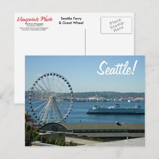 Seattle Wheel & Ferry Postkarte (Vorne/Hinten)