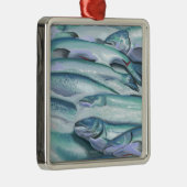 SeattleFish auf Eis am Pike-Platz-Markt Silbernes Ornament (Rechts)