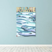 SeattleFish on Ice am Pike Place Markt Leinwanddruck (Insitu (Holzboden))