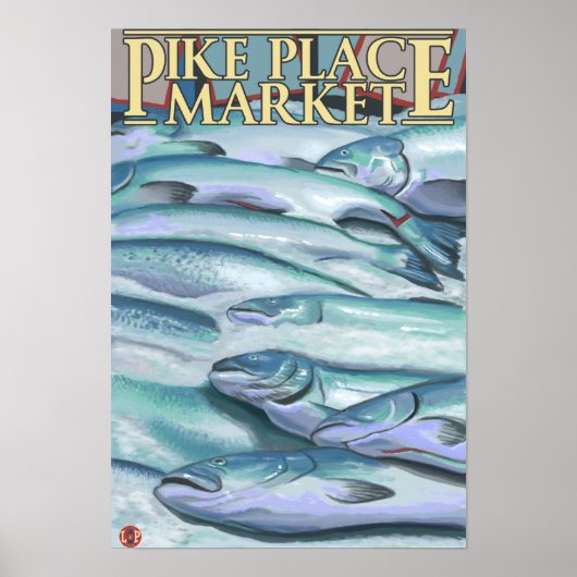 SeattleFish on Ice am Pike Place Markt Poster (Vorne)