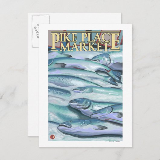 SeattleFish on Ice am Pike Place Markt Postkarte (Vorne/Hinten)