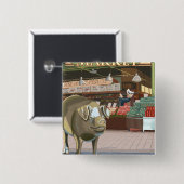 SeattleFish Toss and Bronze Pig am Pike Place Button (Vorne & Hinten)