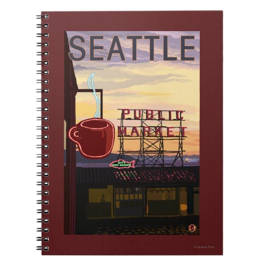 SeattlePike Place Market - Zeichen und Wasser Notizblock (Vorderseite)