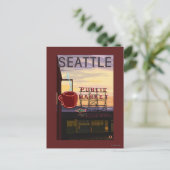 SeattlePike Place Market - Zeichen und Wasser Postkarte (Stehend Vorderseite)