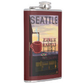 SeattlePike Platz-Markt-Zeichen und Wasser-Ansicht Flachmann (Rechts)