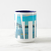 Seattleskyline-Typografie-moderner Foto-Kaffee Tasse (Zentrum)