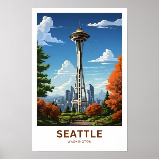 Seatttle Washington Travel Print Poster (Vorne)