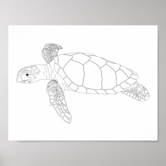 Seaturtle Adult Coloring Poster (Vorne)
