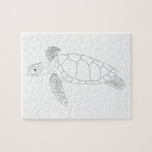 Seaturtle Adult Coloring Puzzle (Horizontal)