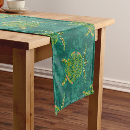Seaturtle Aquamarine Table Runner Kurzer Tischläufer (Beispiel)