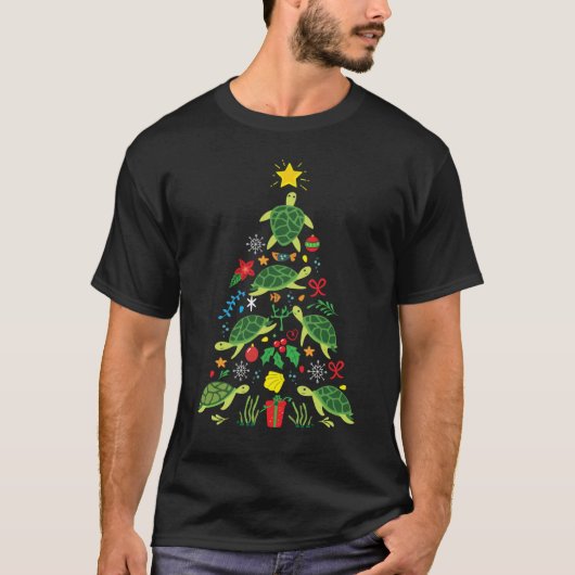 Seaurtle Christmasree Ornament family T-Shirt (Vorderseite)