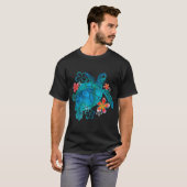 Seaurtle with Flowers girl T-Shirt (Vorne ganz)