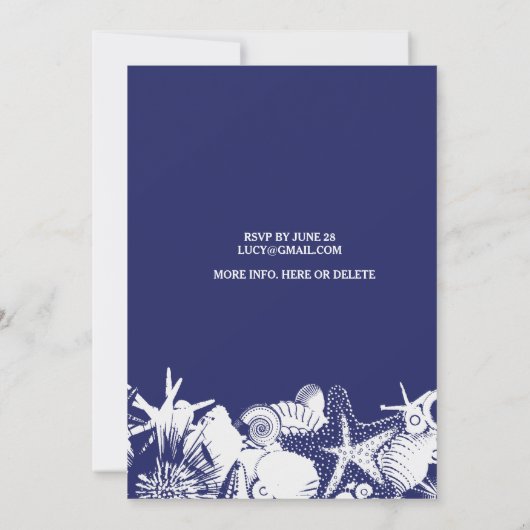 Seavy Künstlerisch Seashells String Lights Beach W Einladung (Rückseite)