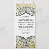 Seavy und Mustard Love Bird Paisley Pattern Weddin Einladung (Vorderseite)