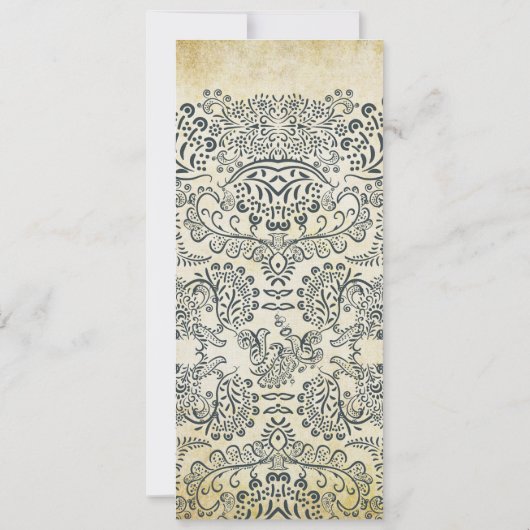 Seavy und Mustard Love Bird Paisley Pattern Weddin Einladung (Rückseite)