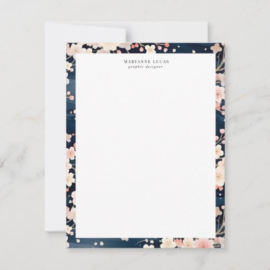 Seavy Waves Sakura Elegante Flora Mitteilungskarte (Vorderseite)