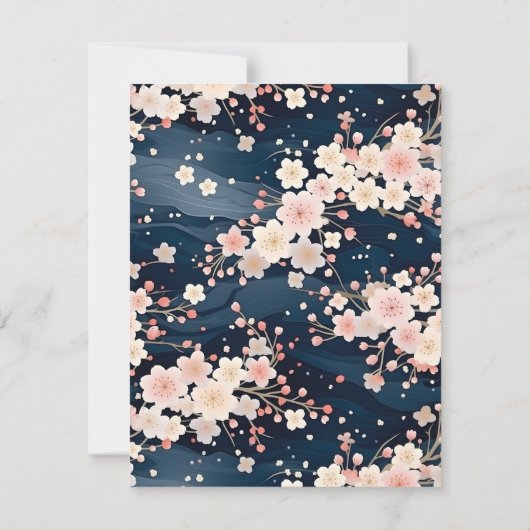 Seavy Waves Sakura Elegante Flora Mitteilungskarte (Rückseite)