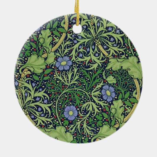 Seaweed cobalt thyme - William Morris Keramik Ornament (Hinten)