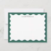Seaweed Green Wavy Frame Note Card Einladung (Vorderseite)