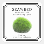 Seaweed Handmade Soap Label Quadratischer Aufkleber (Vorderseite)