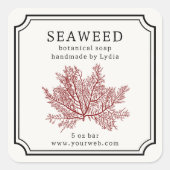 Seaweed Handmade Soap Label Quadratischer Aufkleber (Vorderseite)