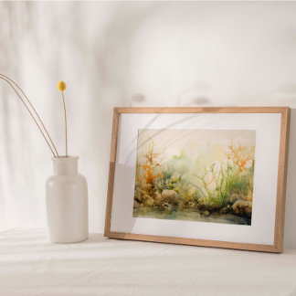Seaweed Kelp Garden Aquarell Print Poster