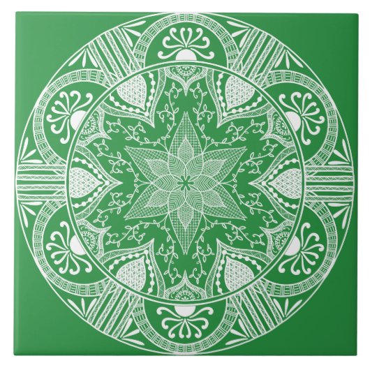 Seaweed Mandala Fliese (Vorderseite)
