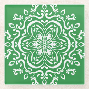 Seaweed Mandala Glasuntersetzer