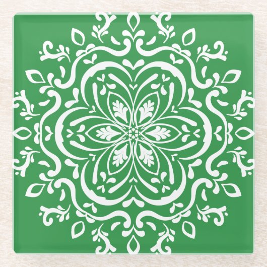 Seaweed Mandala Glasuntersetzer (Vorderseite)