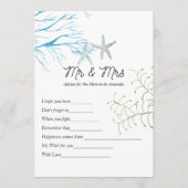 Seaweed Nautical Showspielberatungskarte Hinweiskarte (Vorderseite)