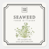 Seaweed Reed Diffuser Label Quadratischer Aufkleber (Vorderseite)