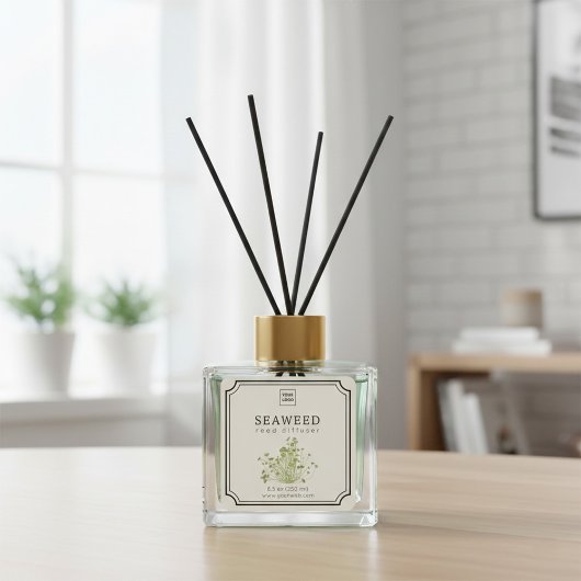 Seaweed Reed Diffuser Label Quadratischer Aufkleber