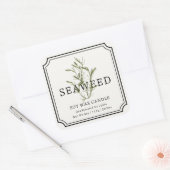 Seaweed Soy Wax Candle Label Quadratischer Aufkleber (Umschlag)