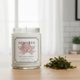 Seaweed Soy Wax Candle Label Quadratischer Aufkleber