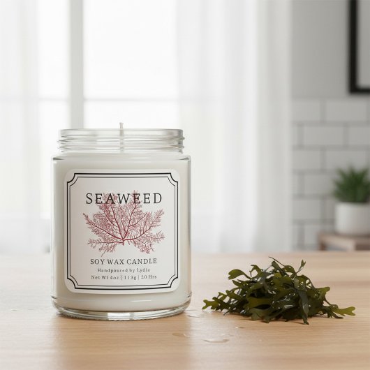 Seaweed Soy Wax Candle Label Quadratischer Aufkleber