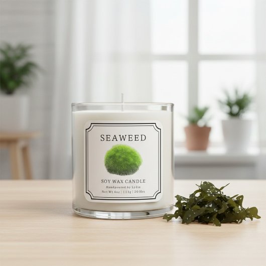 Seaweed Soy Wax Candle Label Quadratischer Aufkleber