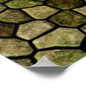 Seaweed und Juniper Cobbled Patchwork Terrazo Patt Poster (Ecke)
