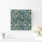 Seaweed, William Morris Quadratische Wanduhr (Zuhause)