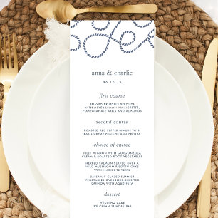 Seaworthy Wedding Menu Card Weiß Menükarte