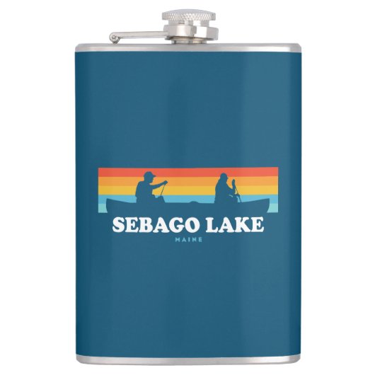 Sebago Lake Maine Canoe Flachmann (Vorderseite)