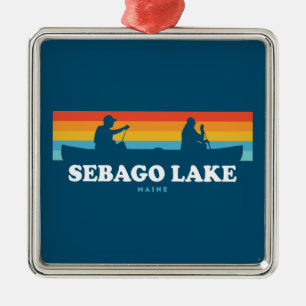 Sebago Lake Maine Canoe Ornament Aus Metall