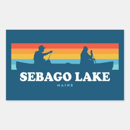 Sebago Lake Maine Canoe Rechteckiger Aufkleber (Vorderseite)