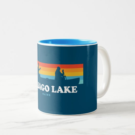 Sebago Lake Maine Canoe Zweifarbige Tasse (VorderseiteRechts)