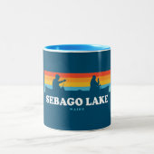 Sebago Lake Maine Canoe Zweifarbige Tasse (Mittel)