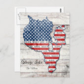 Sebago Lake Maine Karte (Vorne/Hinten)