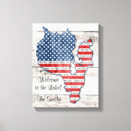 Sebago Lake Maine Karte Leinwand Art